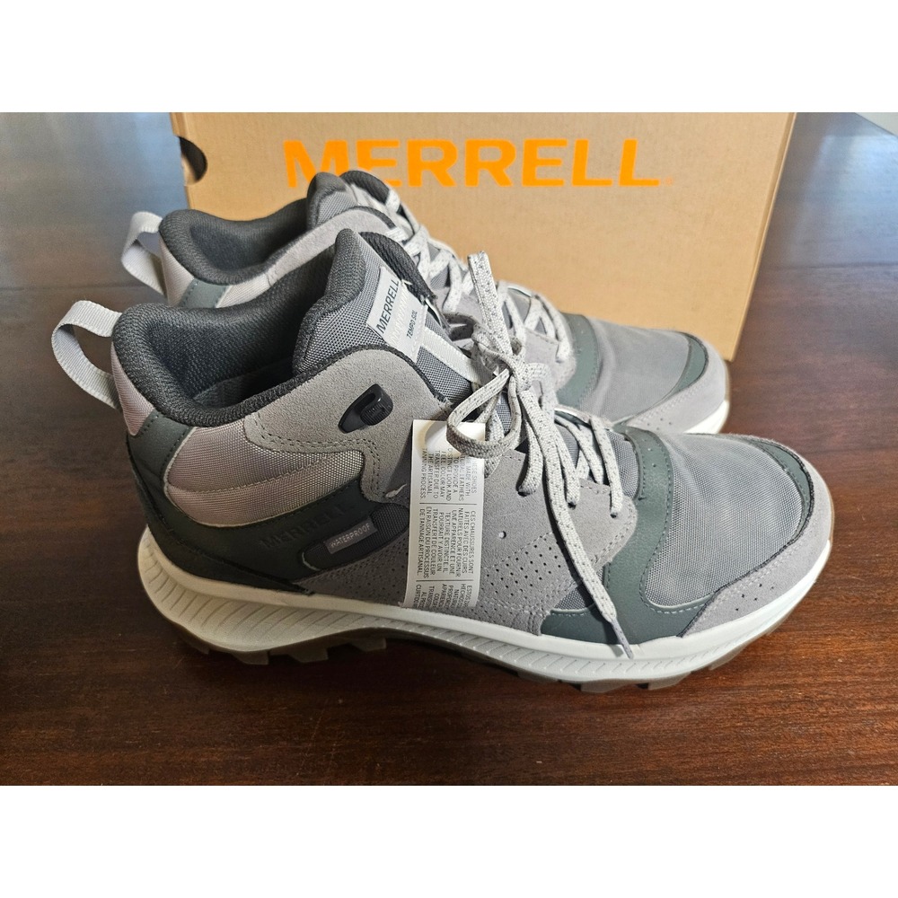Merrell Tempo Sol Mid Mens 11.5 Grey New Waterproof Hiking Boots J038733